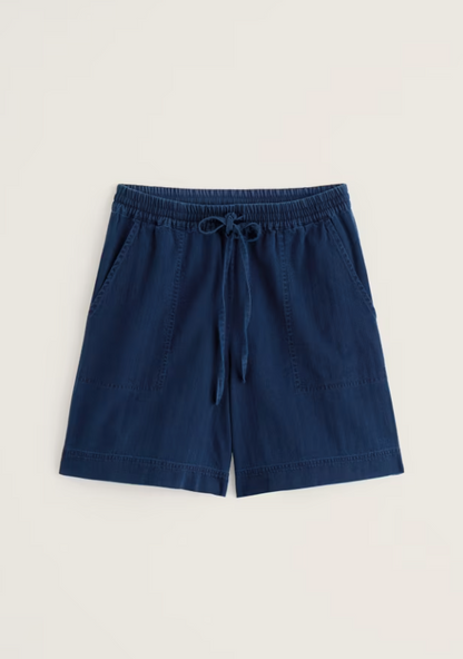 Seasalt Eskelli Wide Leg Denim Shorts Mid Wash