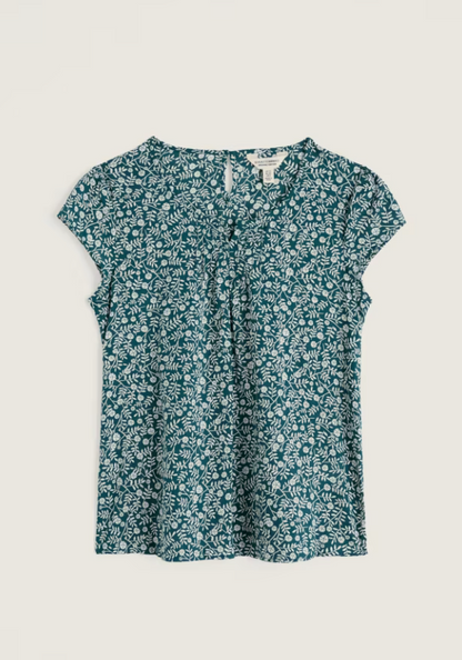 Seasalt Garden Gate Cotton Top Folky Marigolds Dark Wreckage