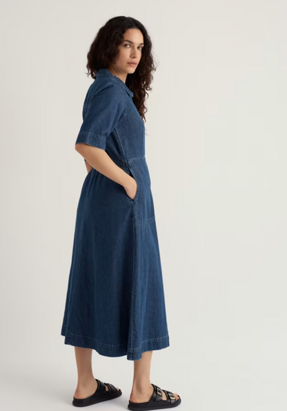 Seasalt Gwenter Denim Midi Dress Mid Wash
