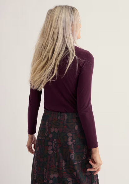 Seasalt Landing Roll Neck Top Dark Hellebore