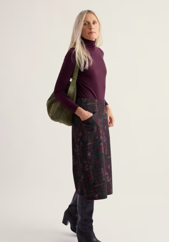 Seasalt Landing Roll Neck Top Dark Hellebore