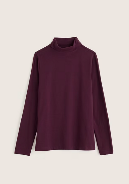 Seasalt Landing Roll Neck Top Dark Hellebore