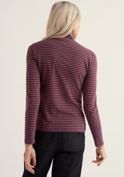 Seasalt Landing Roll Neck Top Pellitras Dark Hellebore