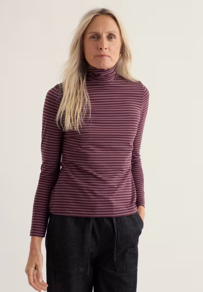 Seasalt Landing Roll Neck Top Pellitras Dark Hellebore
