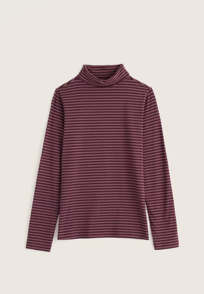 Seasalt Landing Roll Neck Top Pellitras Dark Hellebore