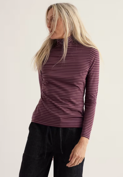 Seasalt Landing Roll Neck Top Pellitras Dark Hellebore