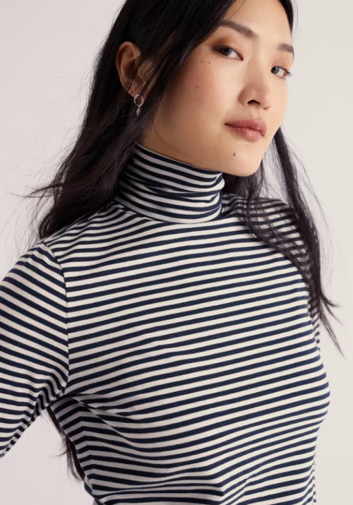 Seasalt Landing Roll Neck Top Pellitras Hessian Maritime
