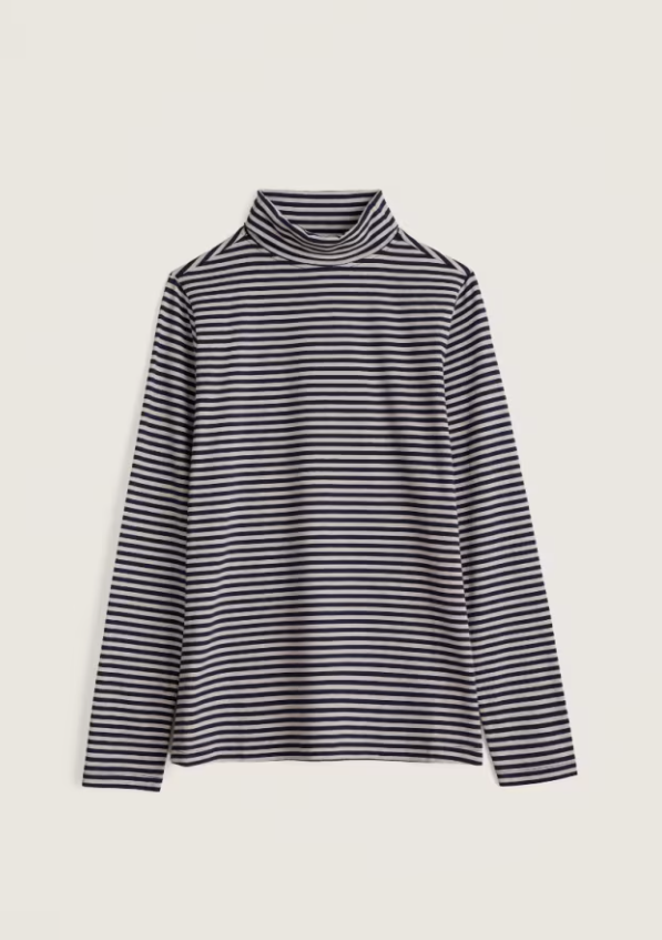 Seasalt Landing Roll Neck Top Pellitras Hessian Maritime