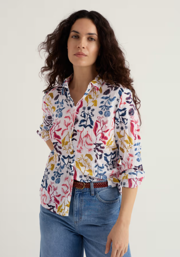 Seasalt Larissa Shirt Inky Botanical Chalk