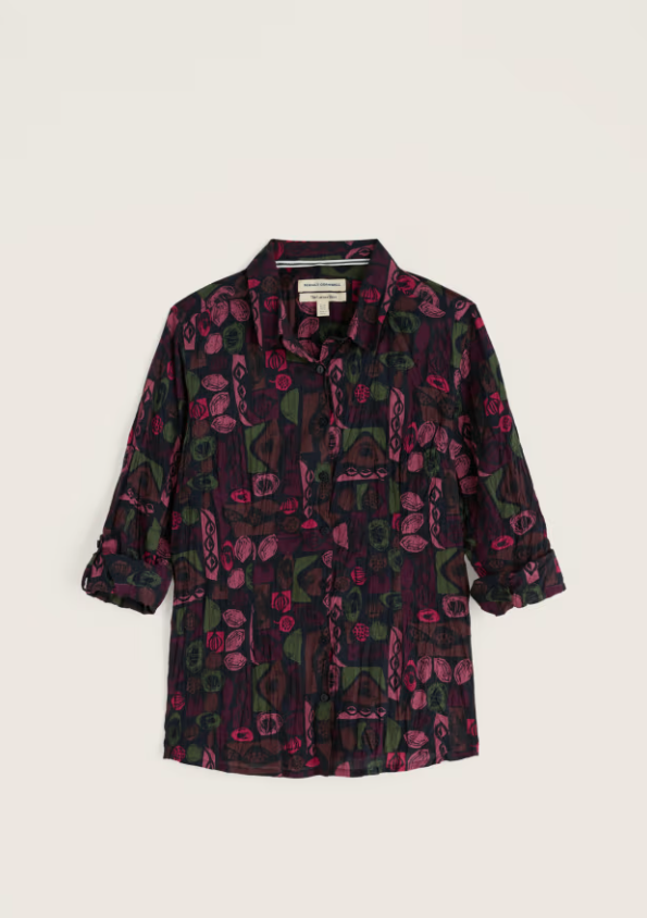 Seasalt Larissa Shirt Sculpted Shapes Dried Rose Womens shirt Semi-fitted with a Collared and Roll back cuffs with Button fastening and 100% Organic Cotton