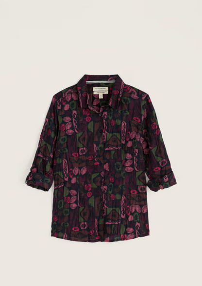 Seasalt Larissa Shirt Sculpted Shapes Dried Rose Womens shirt Semi-fitted with a Collared and Roll back cuffs with Button fastening and 100% Organic Cotton