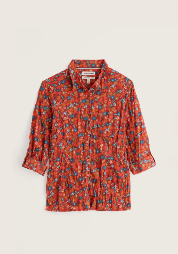 Seasalt Larissa Shirt Tomato Blooms Cinnamon
