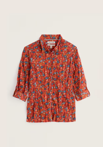 Seasalt Larissa Shirt Tomato Blooms Cinnamon
