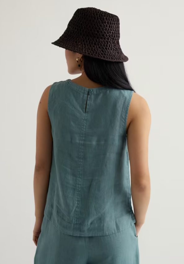 Seasalt Lighthouse Station Linen Vest Sardine