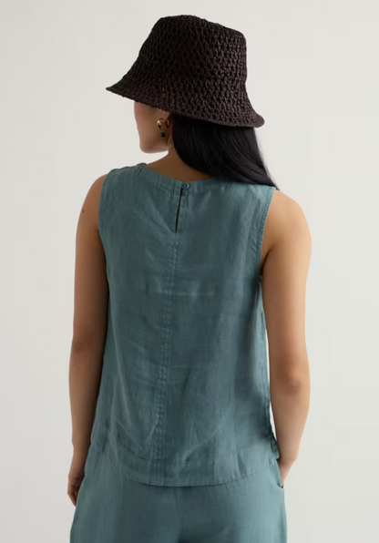 Seasalt Lighthouse Station Linen Vest Sardine