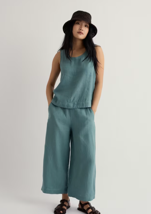 Seasalt Lighthouse Station Linen Vest Sardine