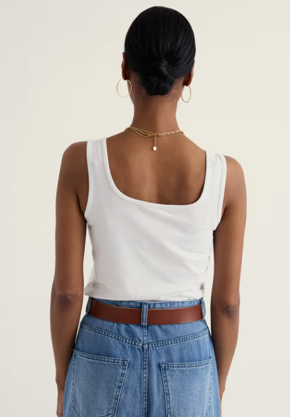 Seasalt Mabe Fitted Organic Cotton Rich Vest Salt