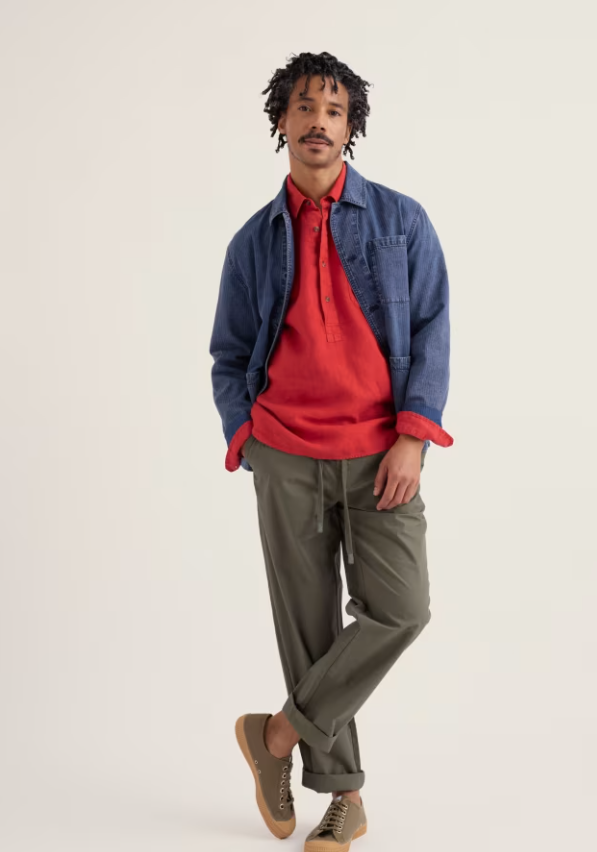 Seasalt Men's Kenython Relaxed Tapered Trousers Light Nori