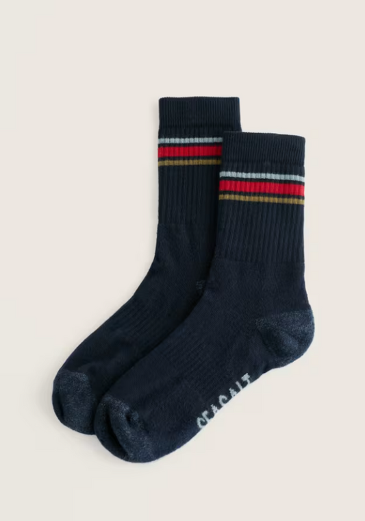 Seasalt Men's Cushioned Crew Socks Dunmere Maritime Twist