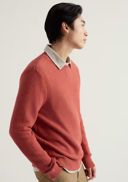 Seasalt Men's Mizzen Organic Cotton Knitted Jumper Dusty Copper