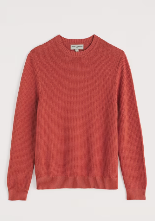 Seasalt Men's Mizzen Organic Cotton Knitted Jumper Dusty Copper