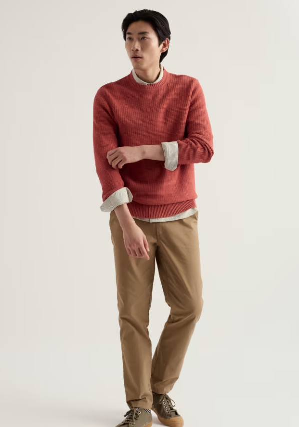 Seasalt Men's Mizzen Organic Cotton Knitted Jumper Dusty Copper