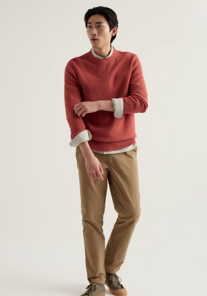 Seasalt Men's Mizzen Organic Cotton Knitted Jumper Dusty Copper