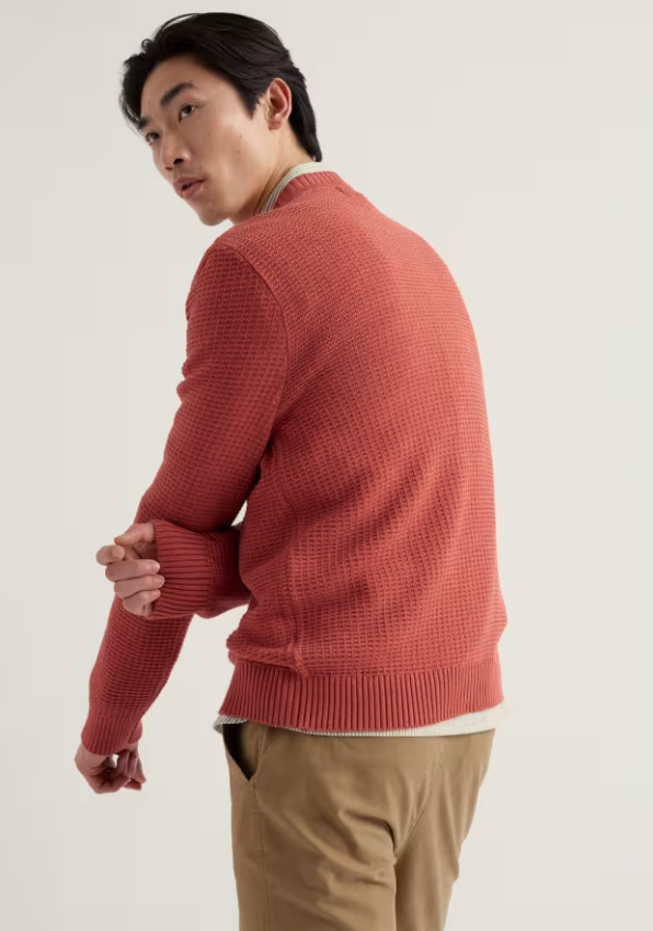 Seasalt Men's Mizzen Organic Cotton Knitted Jumper Dusty Copper