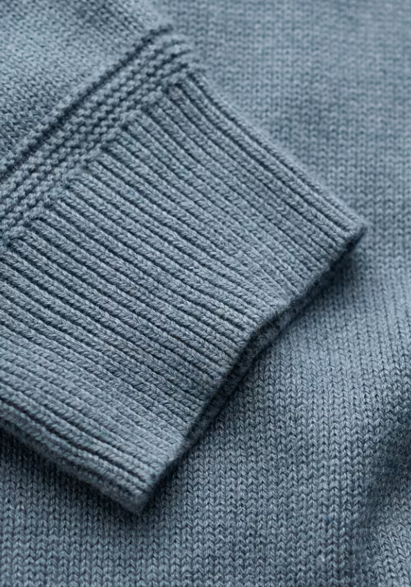Seasalt Men's Moorstone Knitted Organic Cotton Jumper Blue Slate