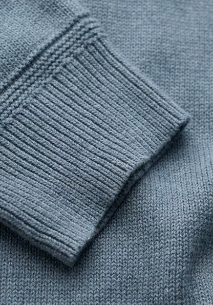 Seasalt Men's Moorstone Knitted Organic Cotton Jumper Blue Slate