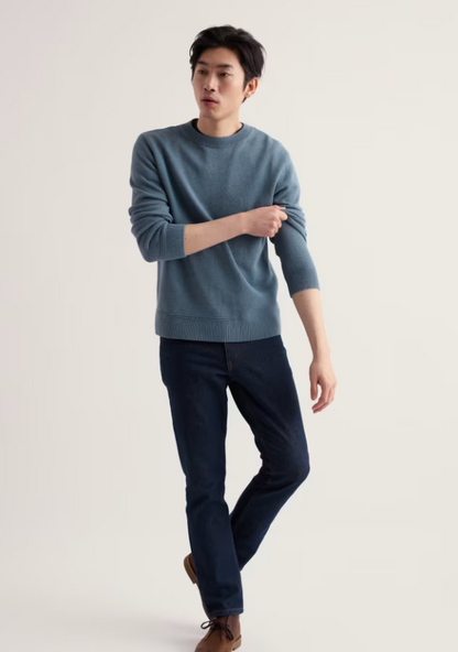 Seasalt Men's Moorstone Knitted Organic Cotton Jumper Blue Slate