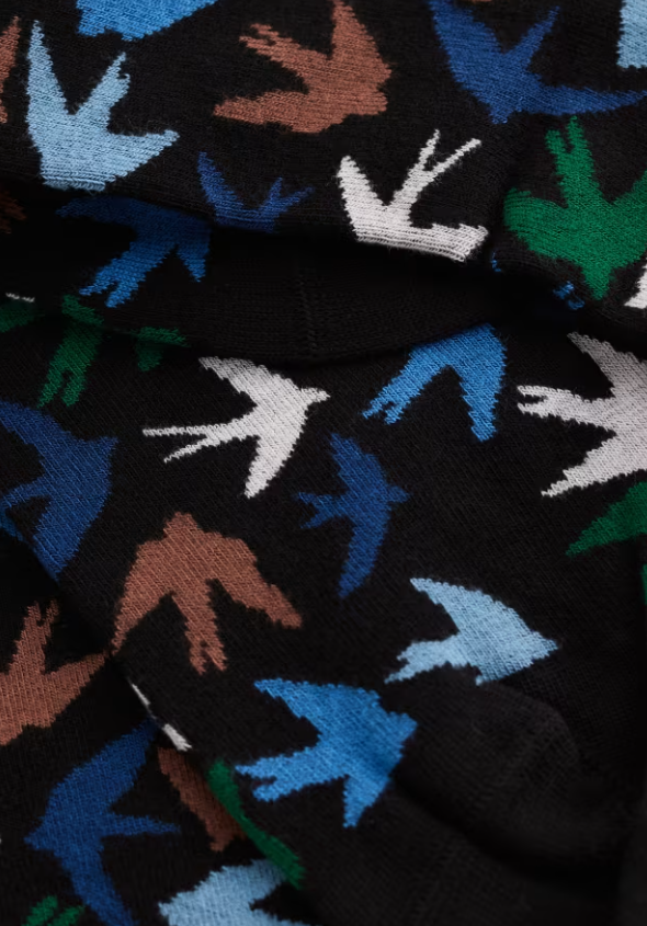 Seasalt Men's Arty Socks Flight Path Collage Inkwell