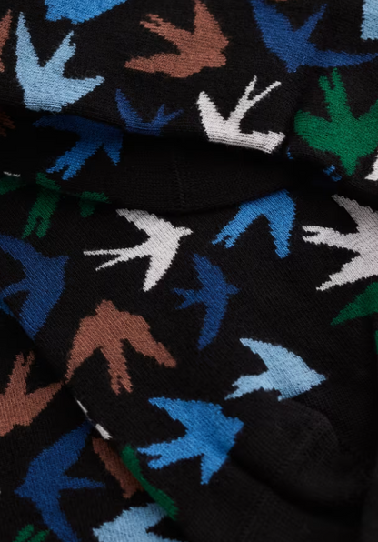 Seasalt Men's Arty Socks Flight Path Collage Inkwell