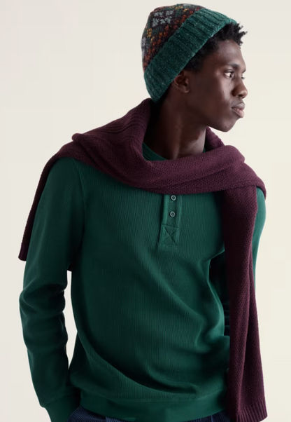 Seasalt Men's Brigantine Henley Top in Organic Cotton Thicket