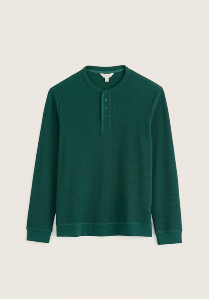 Seasalt Men's Brigantine Henley Top in Organic Cotton Thicket