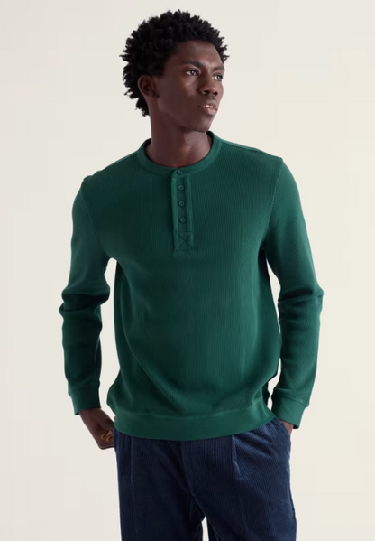 Seasalt Men's Brigantine Henley Top in Organic Cotton Thicket