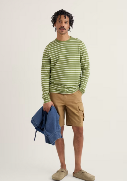 Seasalt Men's Crew Neck Sailor Shirt Breton Grasshopper