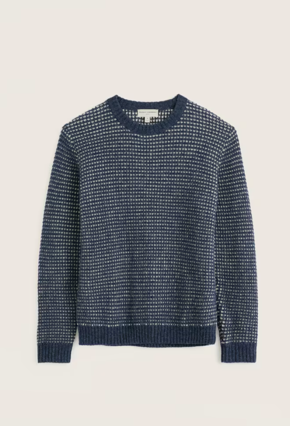Seasalt Men's Crowlas Knitted Fair Isle Wool Jumper Squall. Men's wool jumper that's Regular fit with Crew neck amd Ribbed hem and cuffs with Ribbed neckline that is Hand Wash In Cold Water. Material: 100% Wool