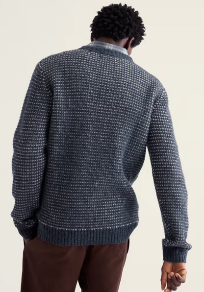 Seasalt Men's Crowlas Knitted Fair Isle Wool Jumper Squall