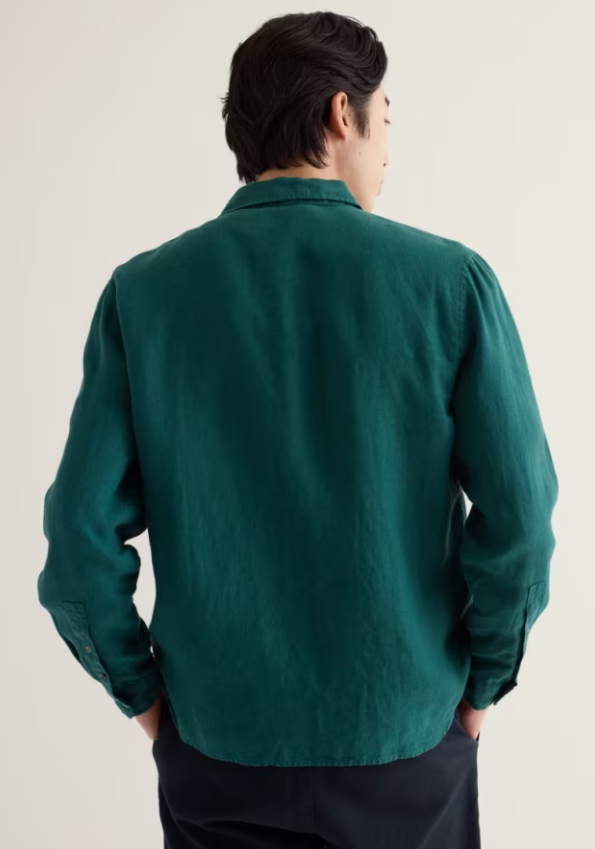 Seasalt Men's Curator Linen Shirt Dark Wreckage