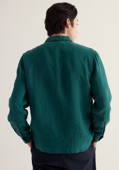 Seasalt Men's Curator Linen Shirt Dark Wreckage