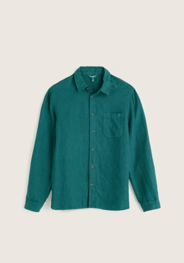 Seasalt Men's Curator Linen Shirt Dark Wreckage