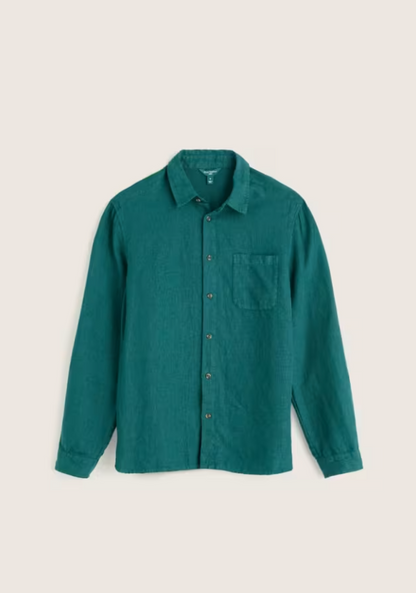 Seasalt Men's Curator Linen Shirt Dark Wreckage
