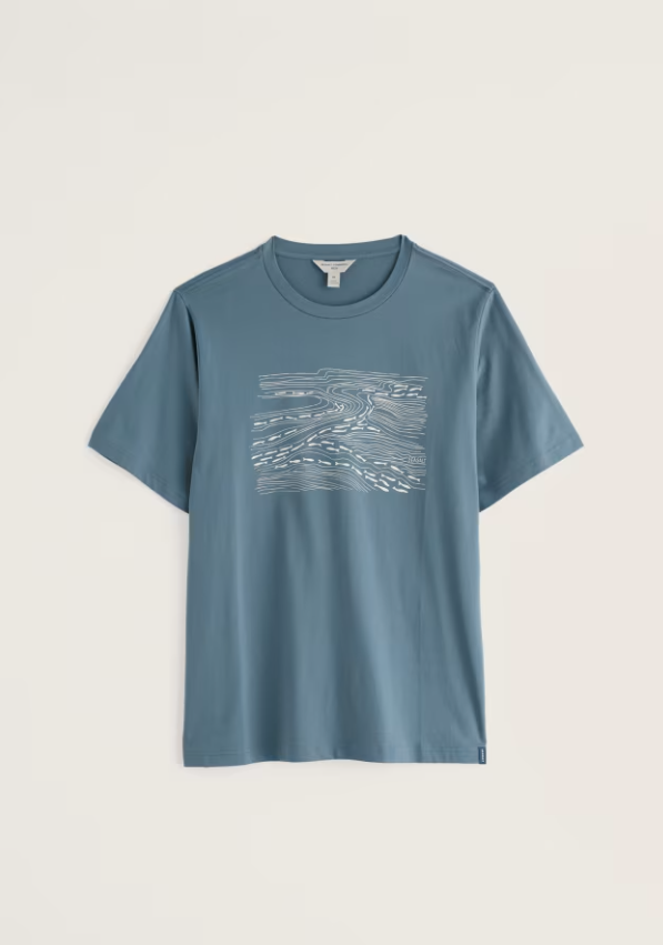 Seasalt Men's Midwatch Organic Cotton T-Shirt Estuary Fish Blue Slate