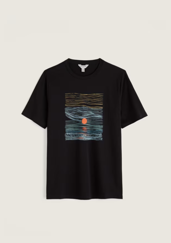 Seasalt Men's Midwatch Organic Cotton T-Shirt Godrevy Surf Onyx