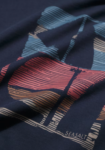 Seasalt Men's Midwatch Organic Cotton T-Shirt Helford Forms Maritime