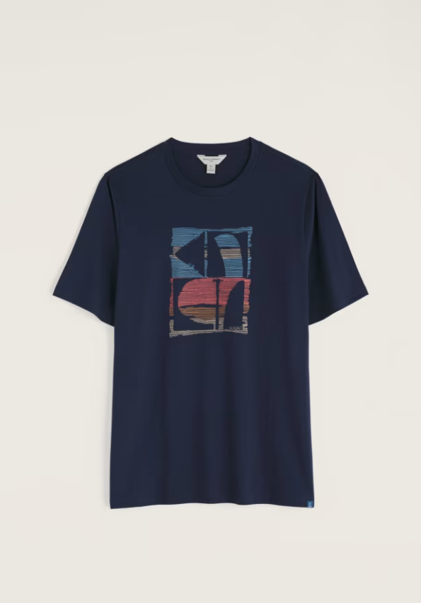 Seasalt Men's Midwatch Organic Cotton T-Shirt Helford Forms Maritime
