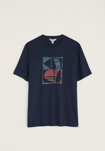 Seasalt Men's Midwatch Organic Cotton T-Shirt Helford Forms Maritime