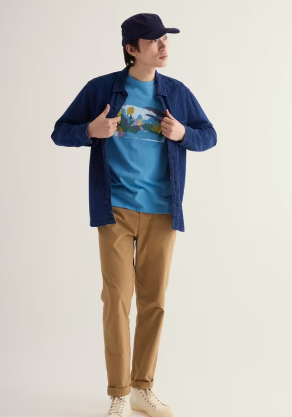Seasalt Men's Midwatch Organic Cotton T-Shirt Helford Palms Paddle