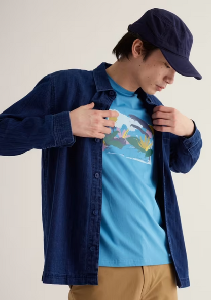 Seasalt Men's Midwatch Organic Cotton T-Shirt Helford Palms Paddle